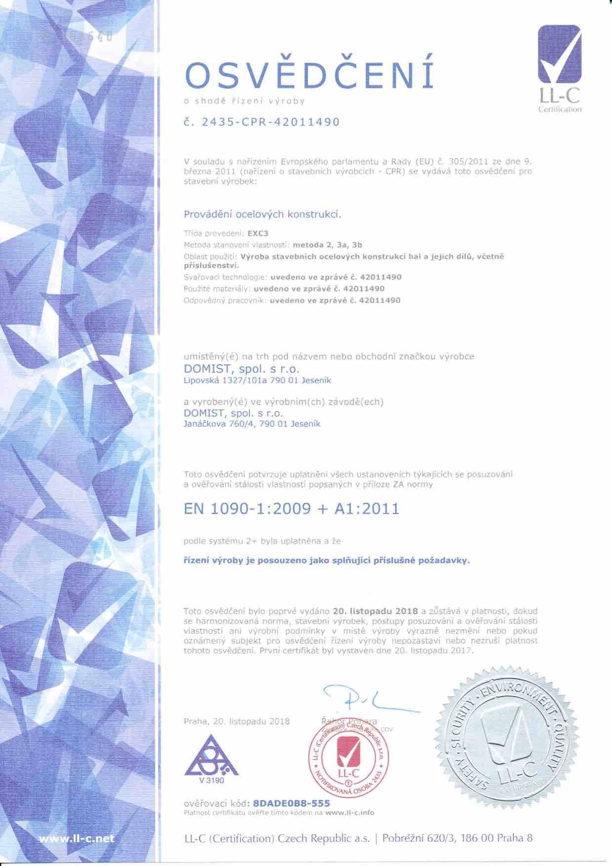 Naše certifikáty
